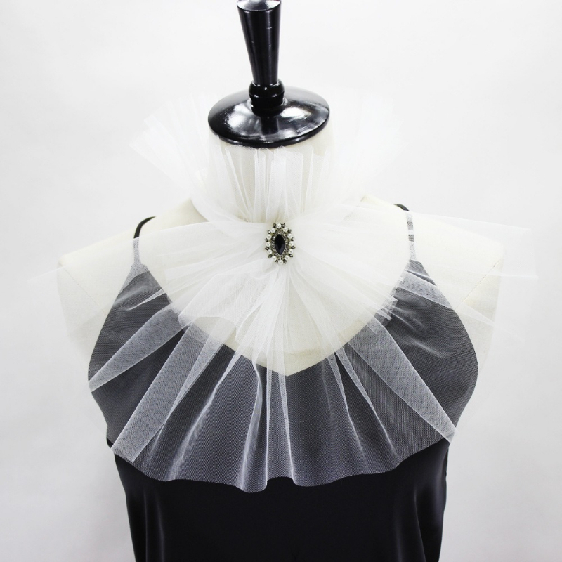 Woman Accessory - Vintage Court Style Stand Collar Tulle