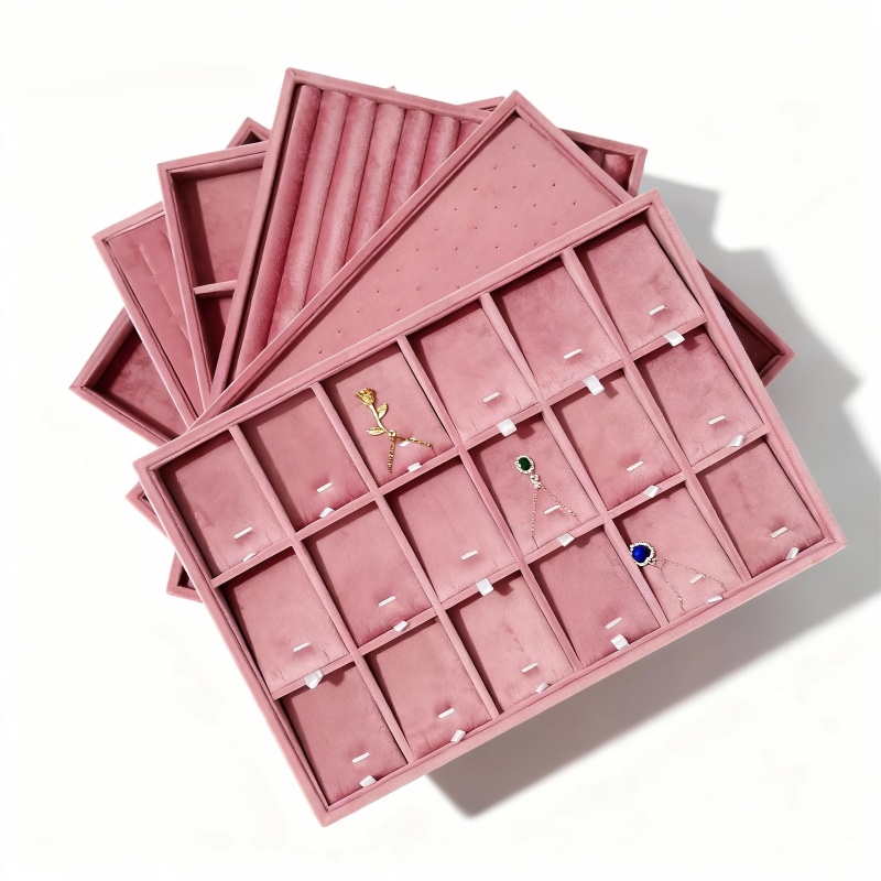 Women Accessories Display - Velvet Jewelry Organizer Trays for Drawers