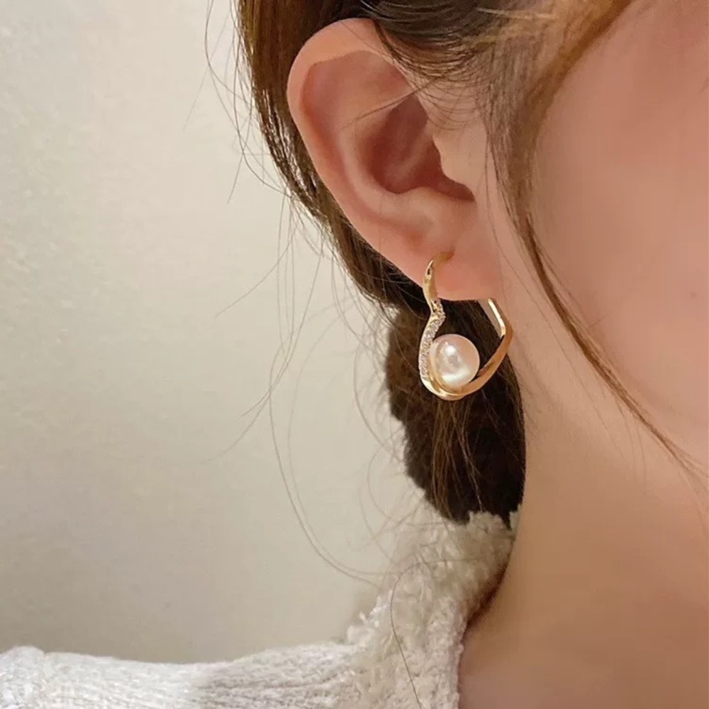 Women'S Accessories Jewelry Sale - Love Heart Pearl Earrings for Women