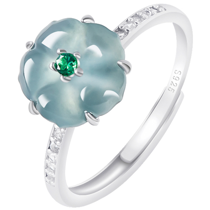 Blue Burmese Jadeite Flower Ri - đánh giá và giá Woman Accessory