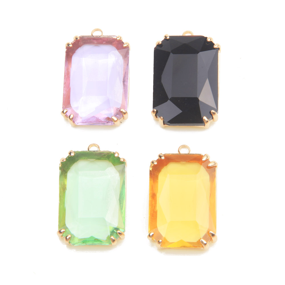 4PCS Dainty rectangle Faceted  - đánh giá và giá Charm Necklace Dainty