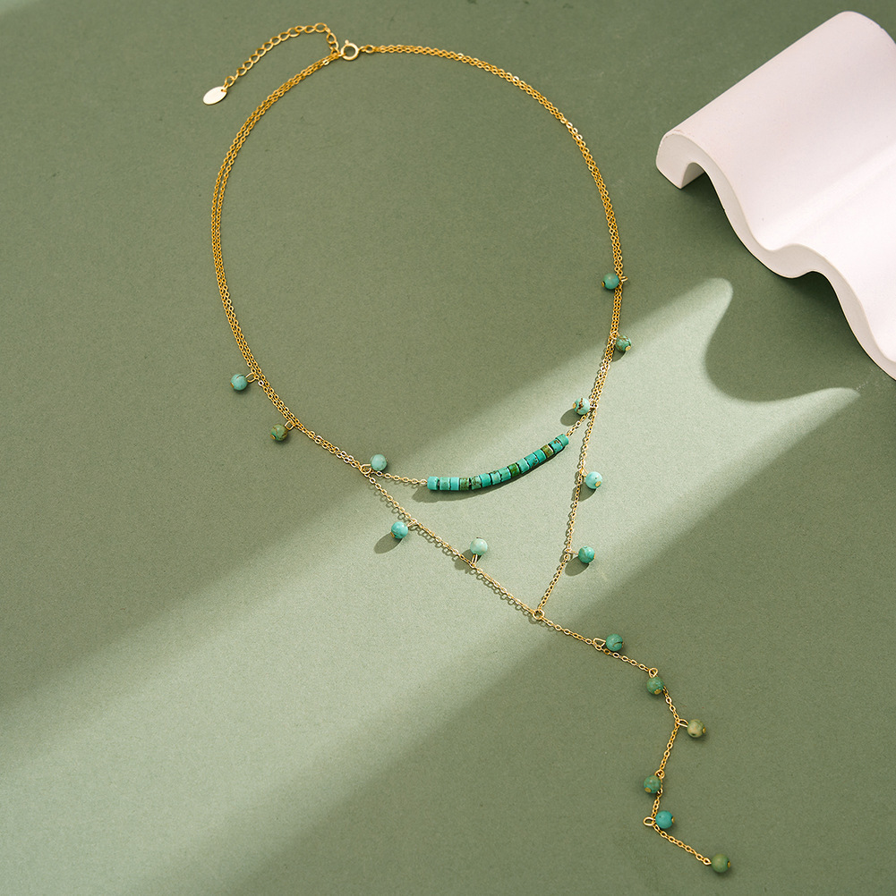 925 Sterling Silver Turquoise  - đánh giá và giá Charm Necklace Dainty