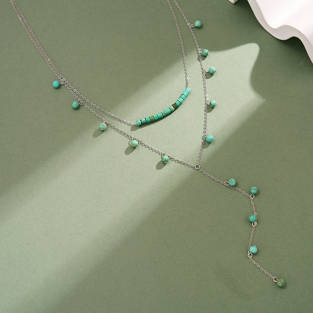 925 Sterling Silver Turquoise  - đánh giá và giá Charm Necklace Dainty