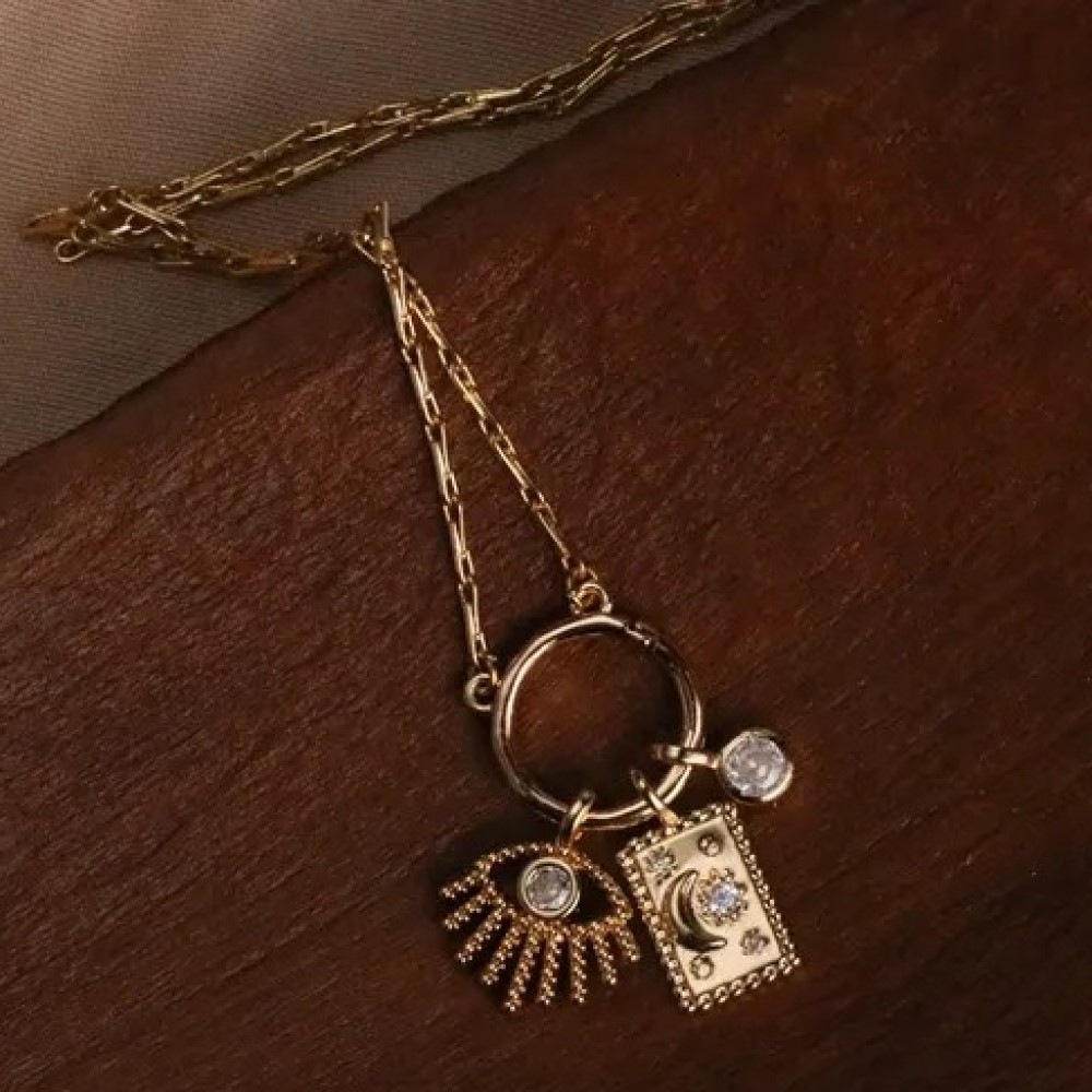 Dainty Sun Moon Star Cross Evi - đánh giá và giá Charm Necklace Dainty