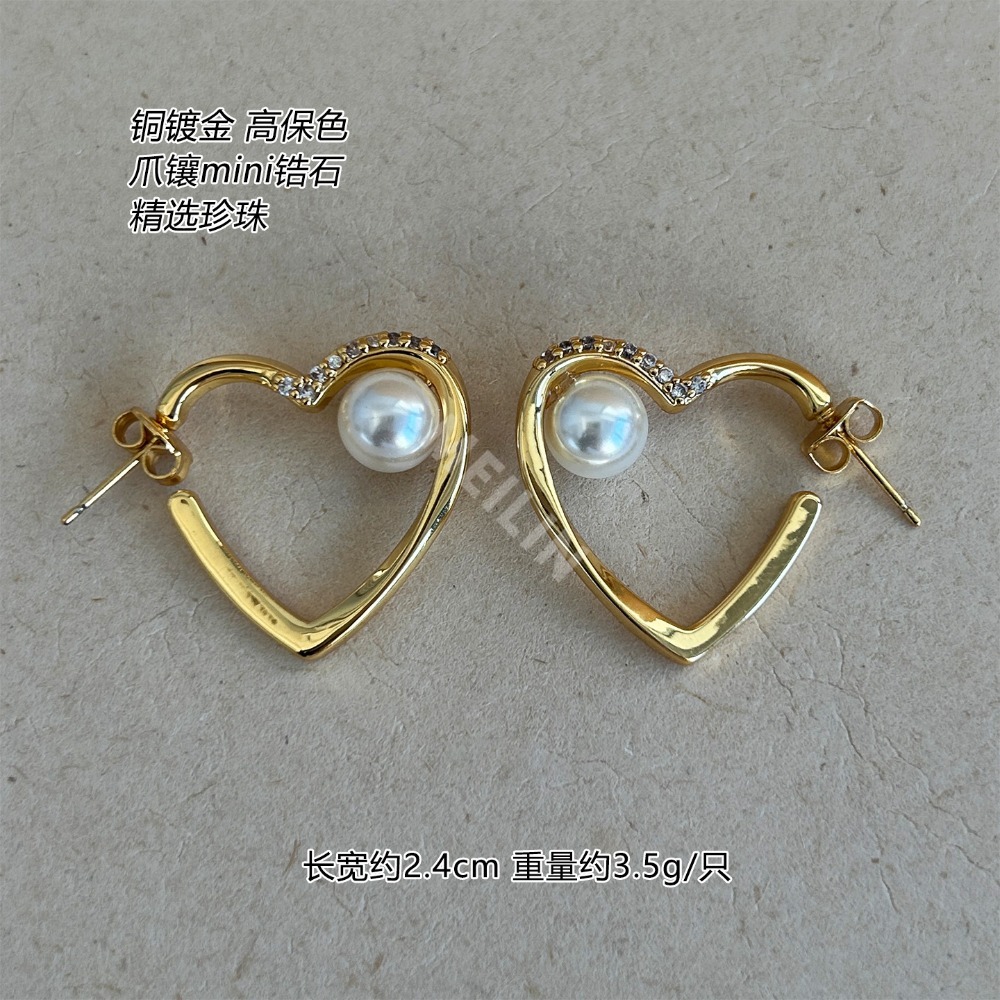 Love Heart Pearl Earrings for  - đánh giá và giá Women'S Accessories Jewelry Sale